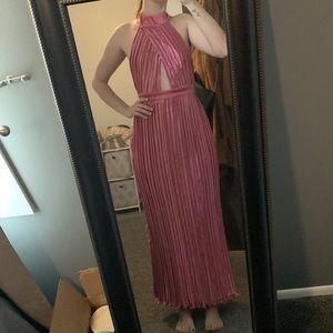 Kollins Pleated Halter Midi